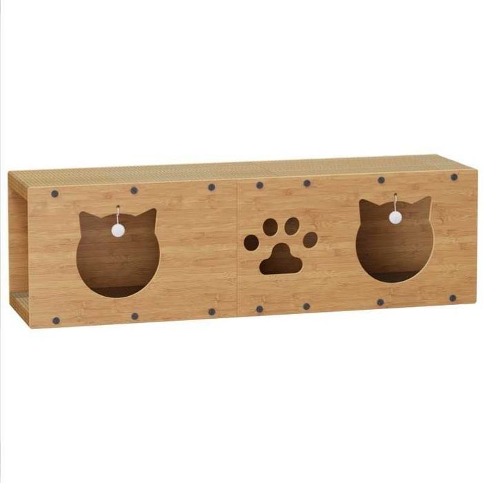 Domek dla kota z drapakiem i zabawką 100x29x30 cm eko legowisko