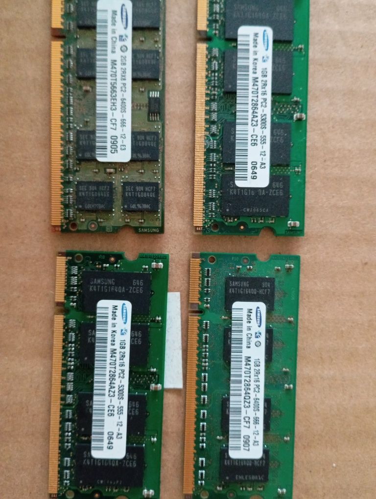 Pamięci Samsung DDR2  1 GB  laptop