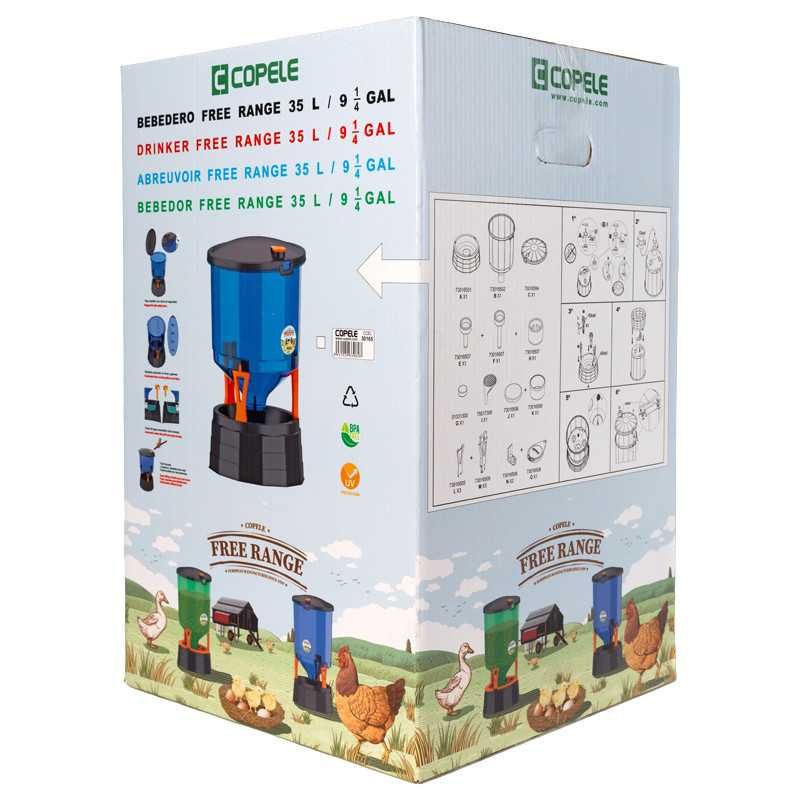Bebedouro/ comedouro Silo Free-Range 35L/45L, 4 unid.