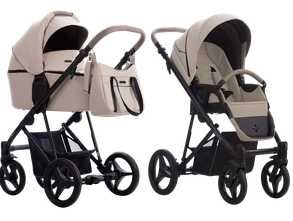 Nowy wózek BEBETTO FLAVIO PRO 02 Beżowy Eco skóra 2w1/3w1/4w1
