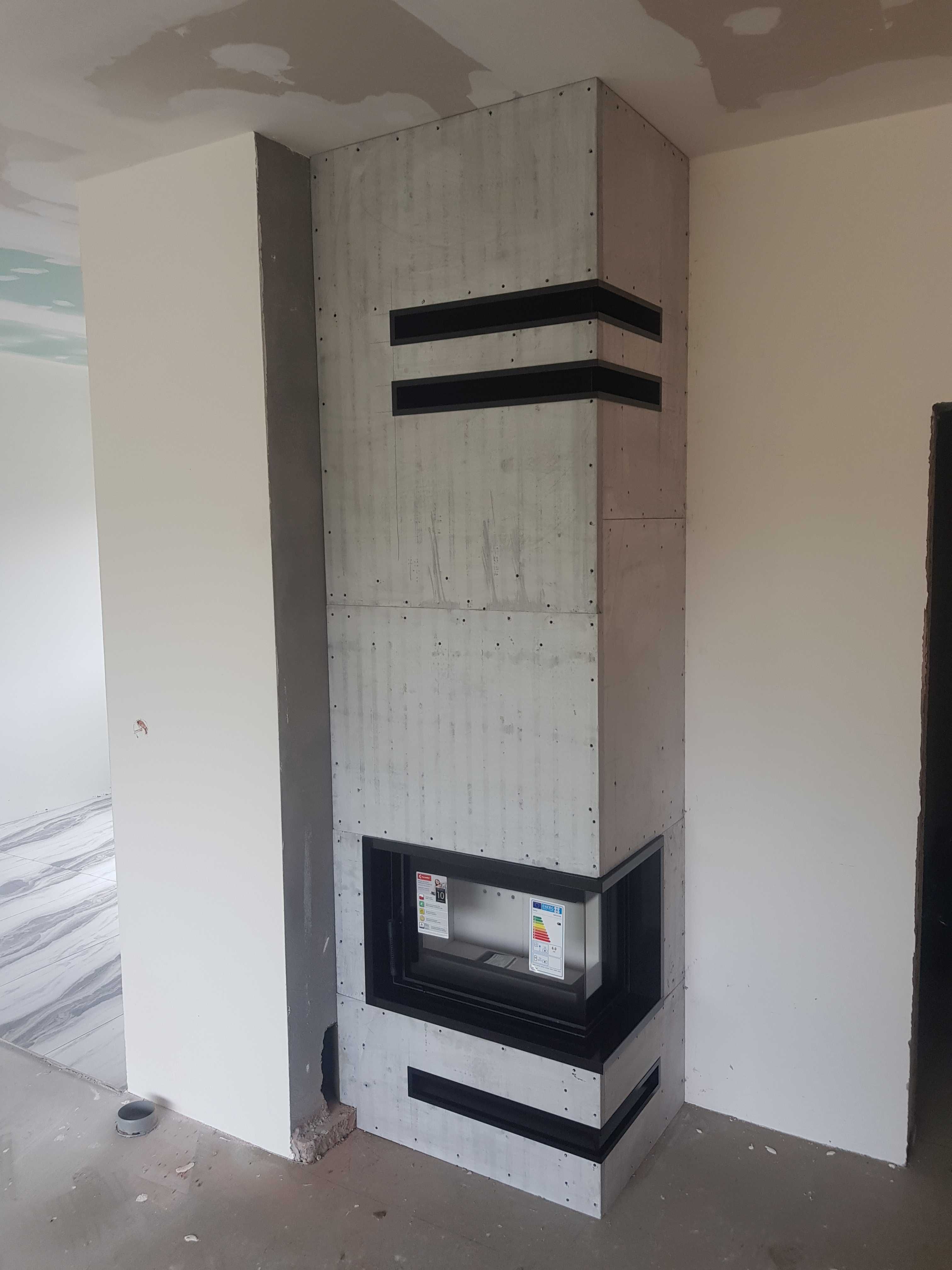 Kominki Kamko - wkład narożny Kratki Simple stalowy 6kW + zabudowa.
