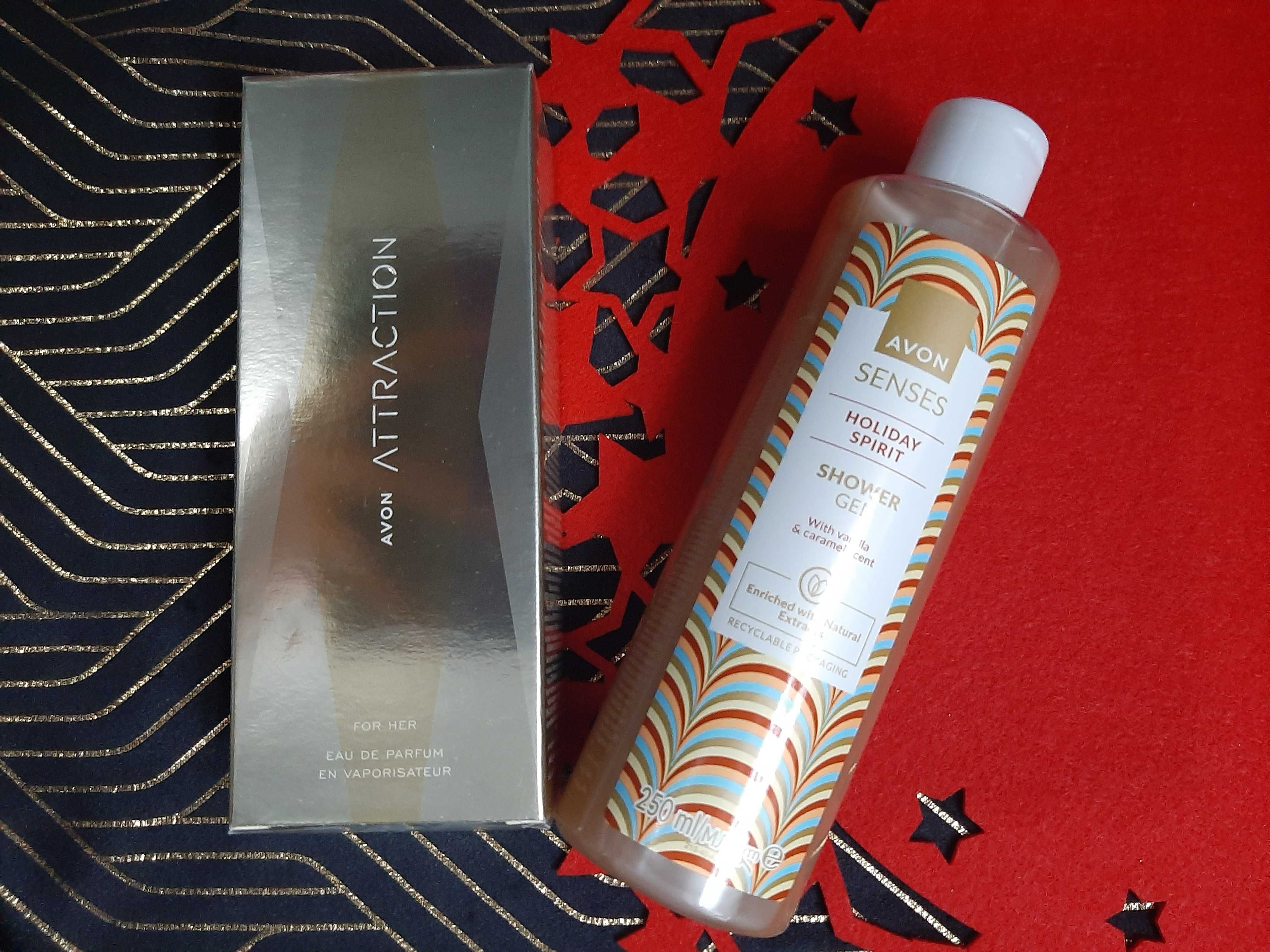 Perfumy Attraction w zestawie z żelem pod prysznic