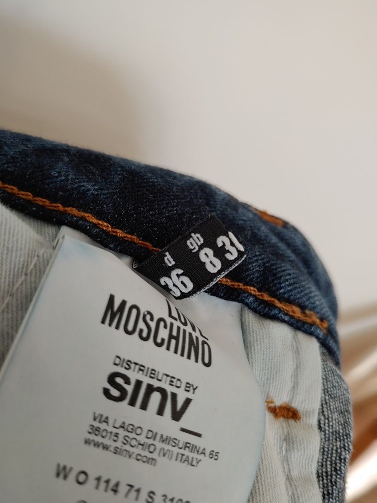 Love Moschino jeansowe szorty z wysokim stanem bardzo szerokie nogawki