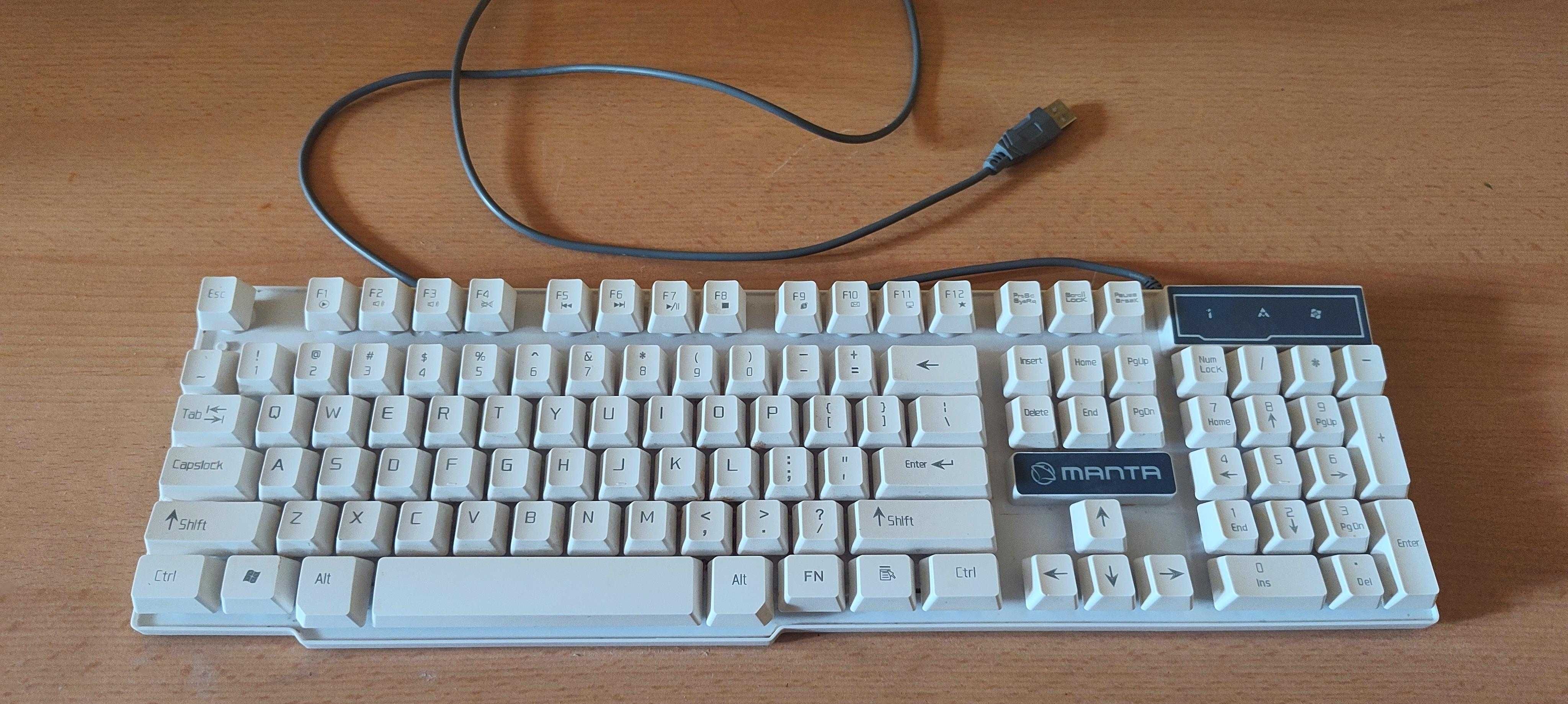 Klawiatura komputerowa przewodowa MANTA POLAR MM921N, USB, biała