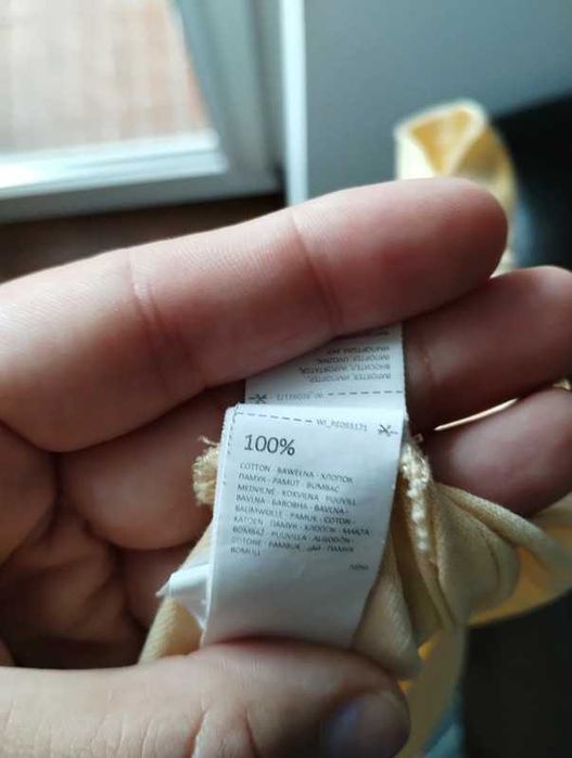 Żółty t-shirt w gruszki Reserved Eco Aware r. 74 cm