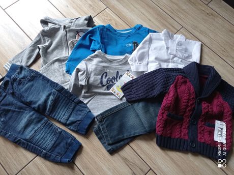 Zestaw ubranek dla chłopca 68 nowe spodnie, bluza h&m, reserved