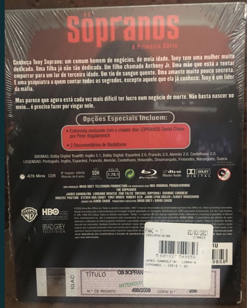 Os Sopranos primeira série Bluray