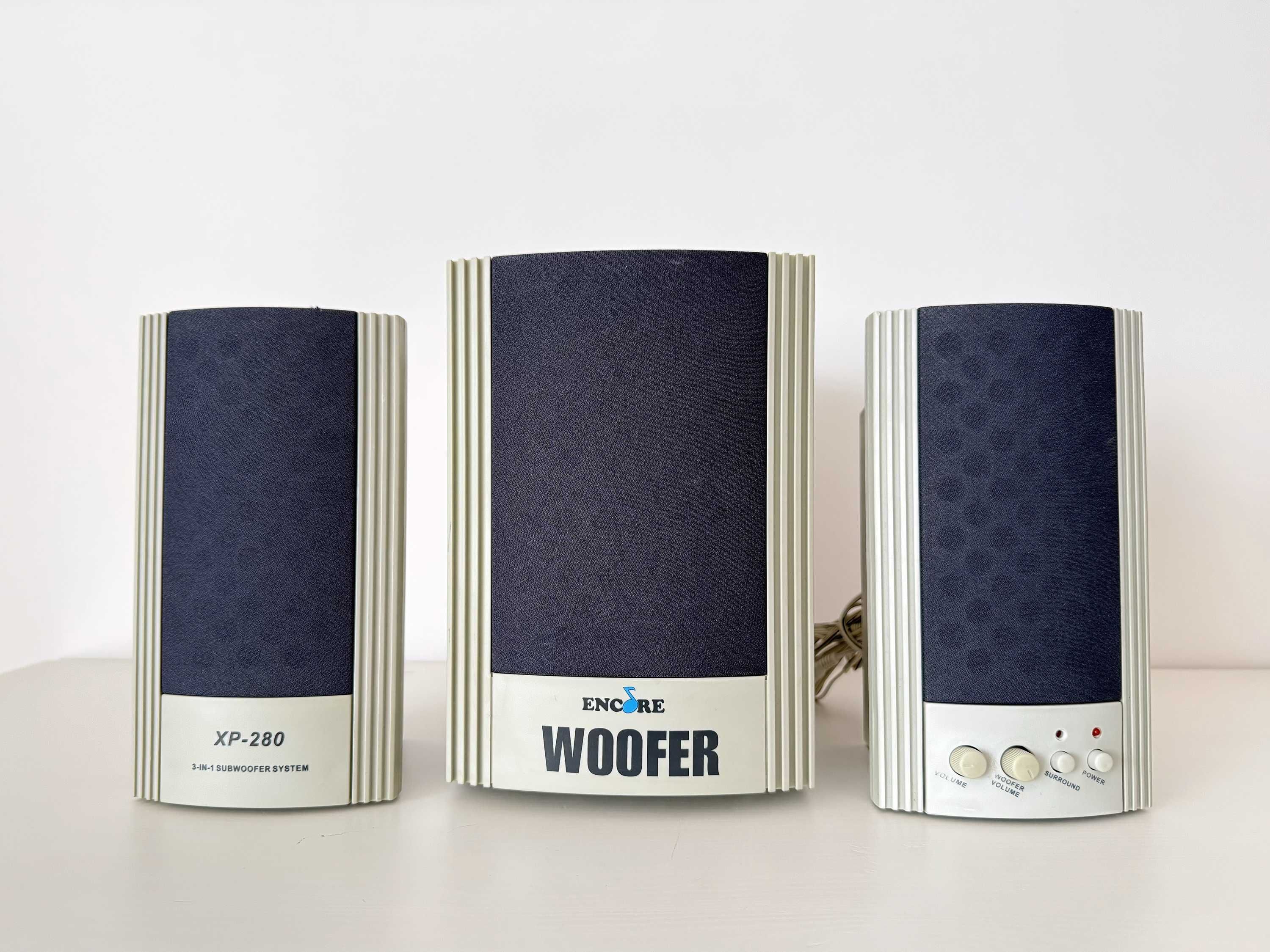 Encore XP-280 2.1 stare głośniki komputerowe subwoofer retro
