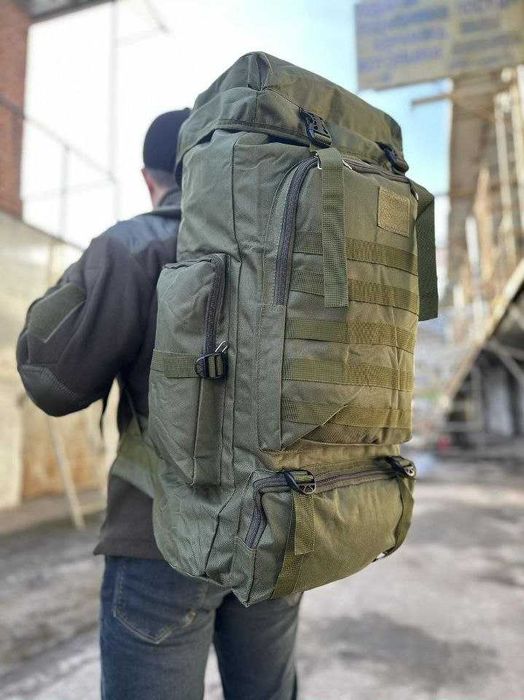 Тактичний військовий рюкзак тактический 70л баул наплічник хаки олива