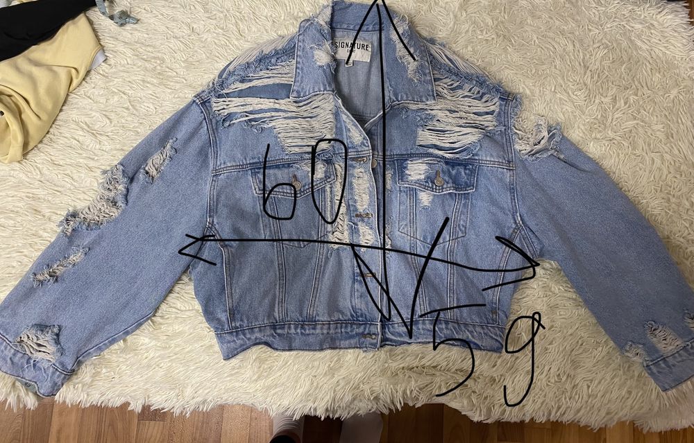 Продам стильную женскую джинсовую куртку оверсайз signature 8