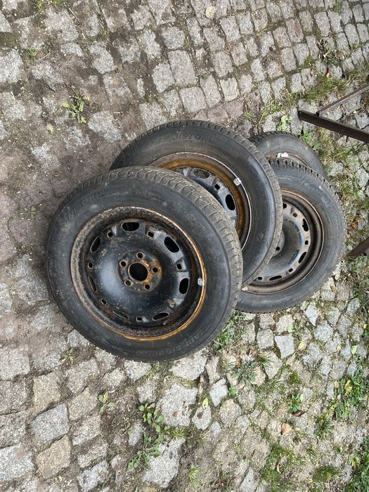 Felgi stalowe VW Polo Fox 5x100+Opony Zimowe 165/70R14 komplet