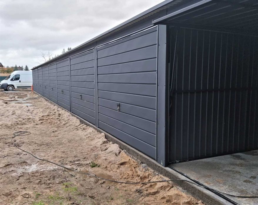 Garaż blaszany, garaż blaszak 3x5, kompleks garaży, parking - moduły