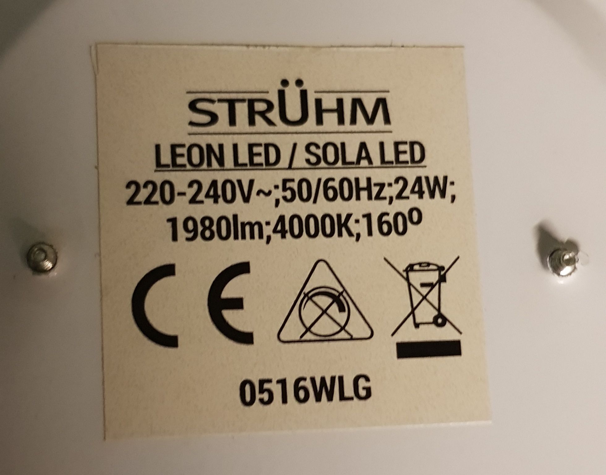 STRUHM Plafon okrągły LEON 24W 38cm