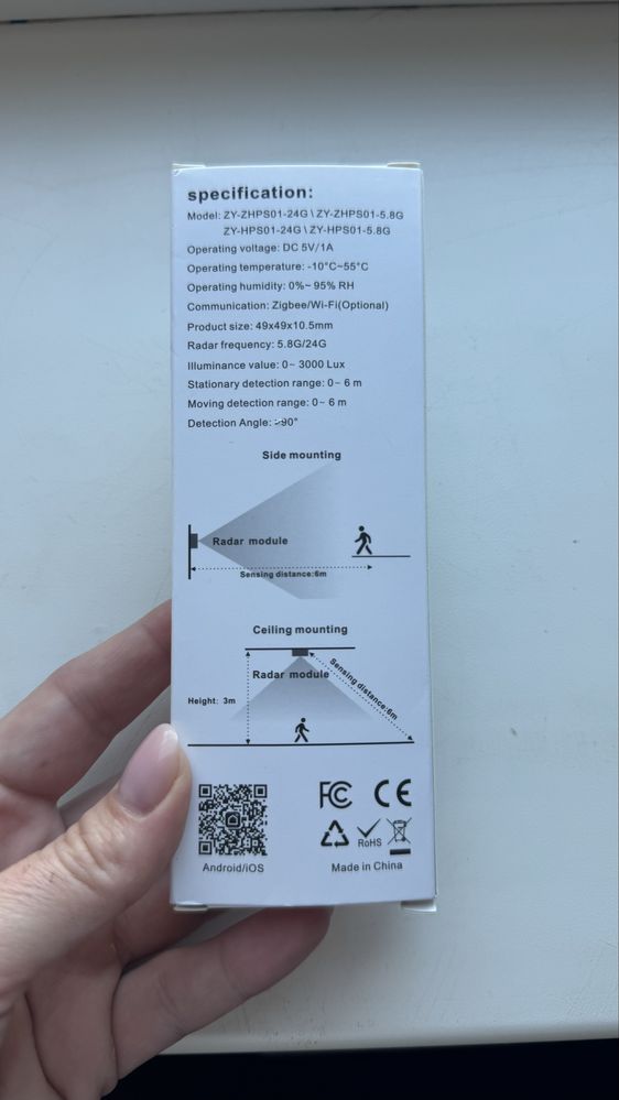 Tuya Zigbee WiFi датчик присутності людини