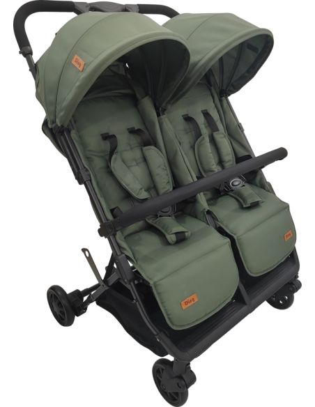 Carrinho Duplo Mellizo 0-3 Anos – Preto / Verde / Camel