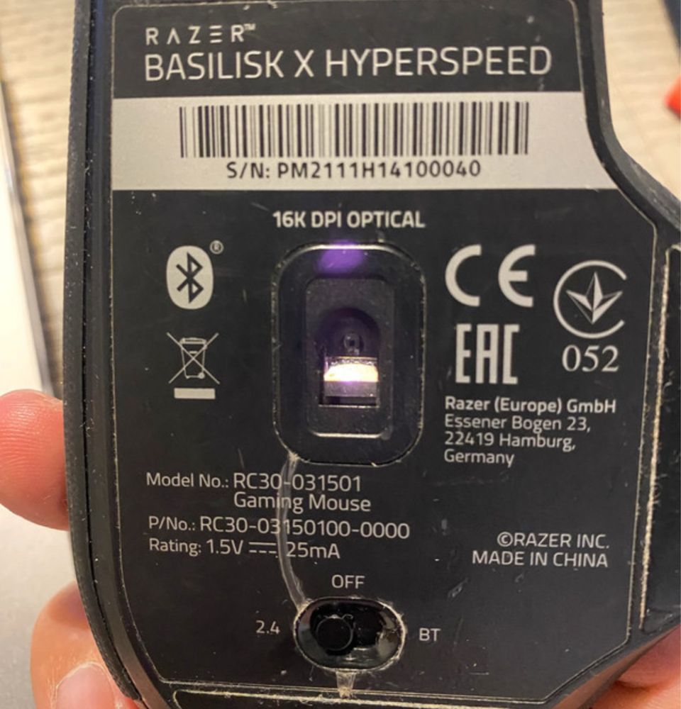Rato razer basilisk hyperspeed (16000 dpi)