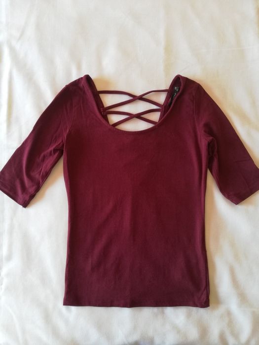 Camisola bordô Bershka