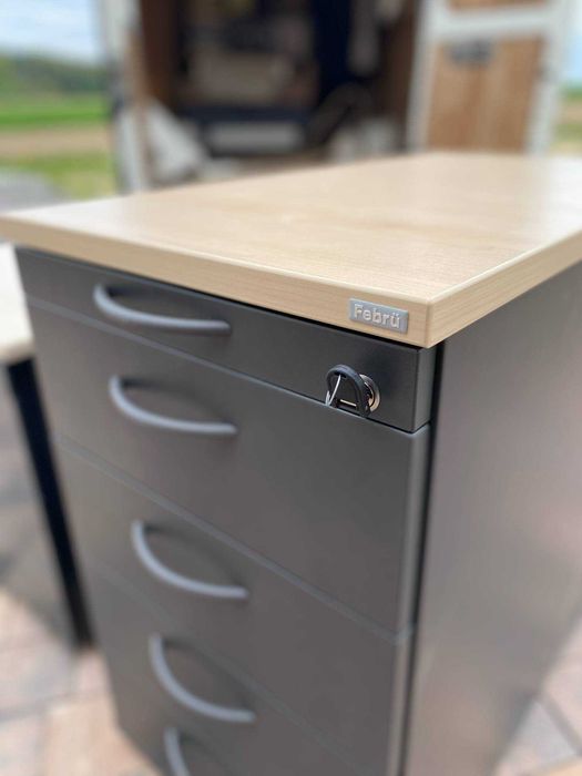 Szafki, Skrzynki narzędziowe warsztatowe Febru. Biurko LOFT Kontenerek