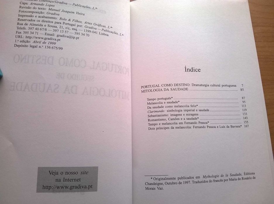 Portugal como Destino e Mitologia da Saudade - Eduardo Lourenço