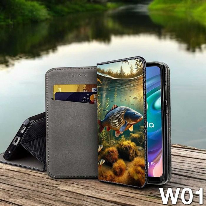 Motorola Edge 50 Ultra wędkarskie etui zamykane portfel ryby karp