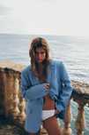 Niebieska marynarka Zara, 38 oversize