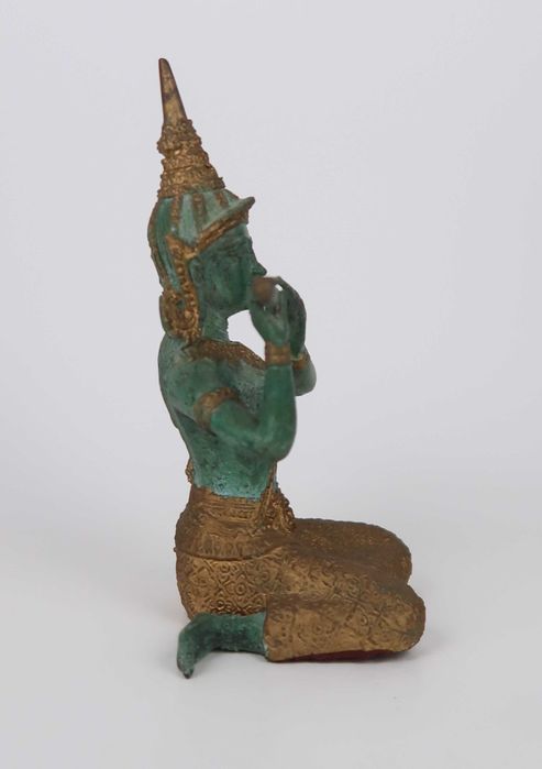 Buda Tailandês em bronze patinado - Tocador de Flauta