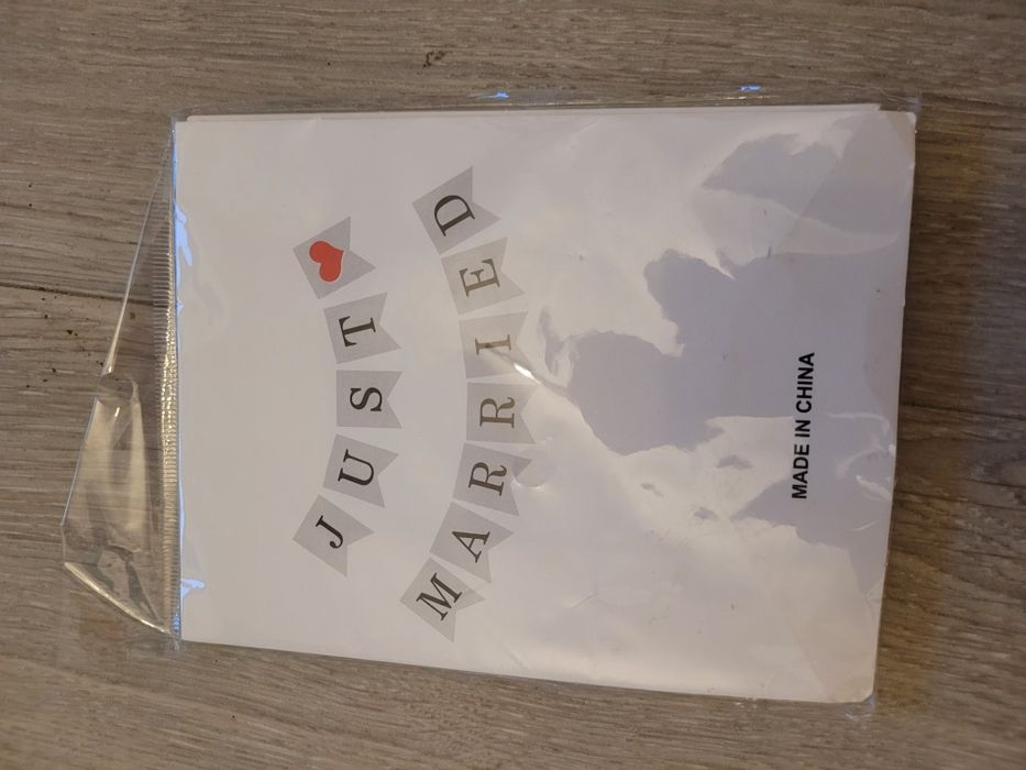 Napis na żyłce JUST MARRIED Nowy