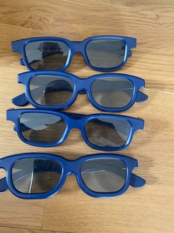Okulary 3d 4 sztuki w kolorze niebieskim