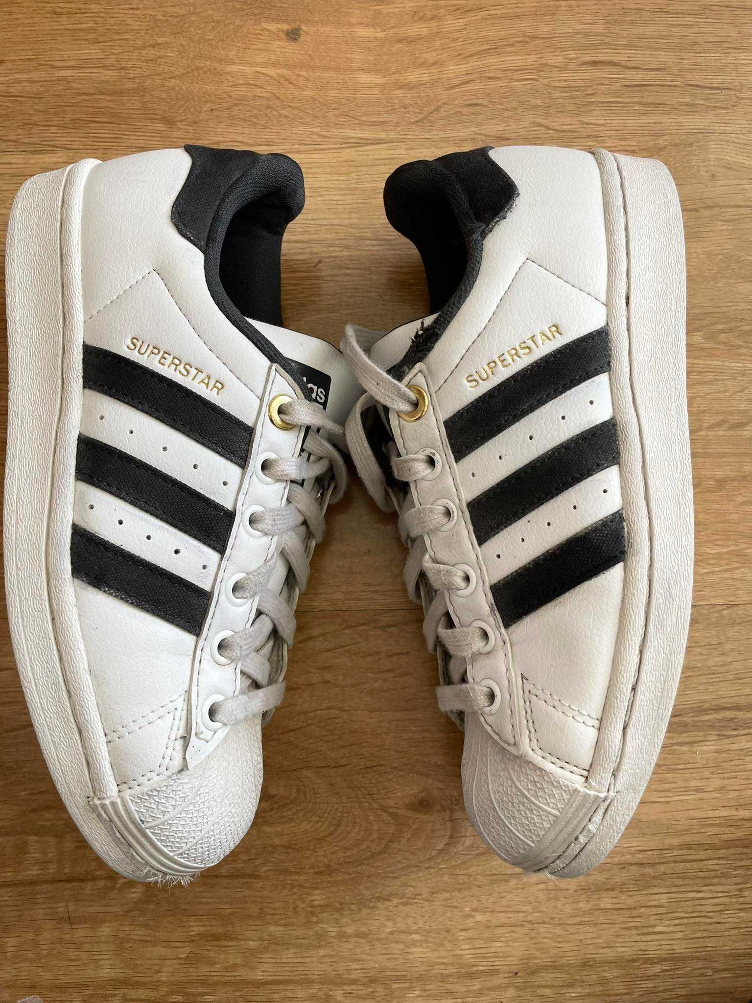 Adidas superstar białe damskie buty sneakersy skórzane 36