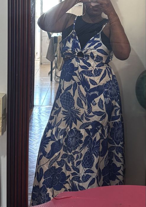 Vestido azul ideal pra passeios,trabalho