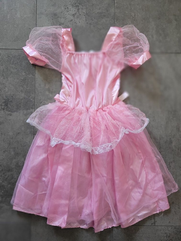 Różowa sukienka, księżniczka, królewna, dama, bal, bajkowa Disney, 4-6