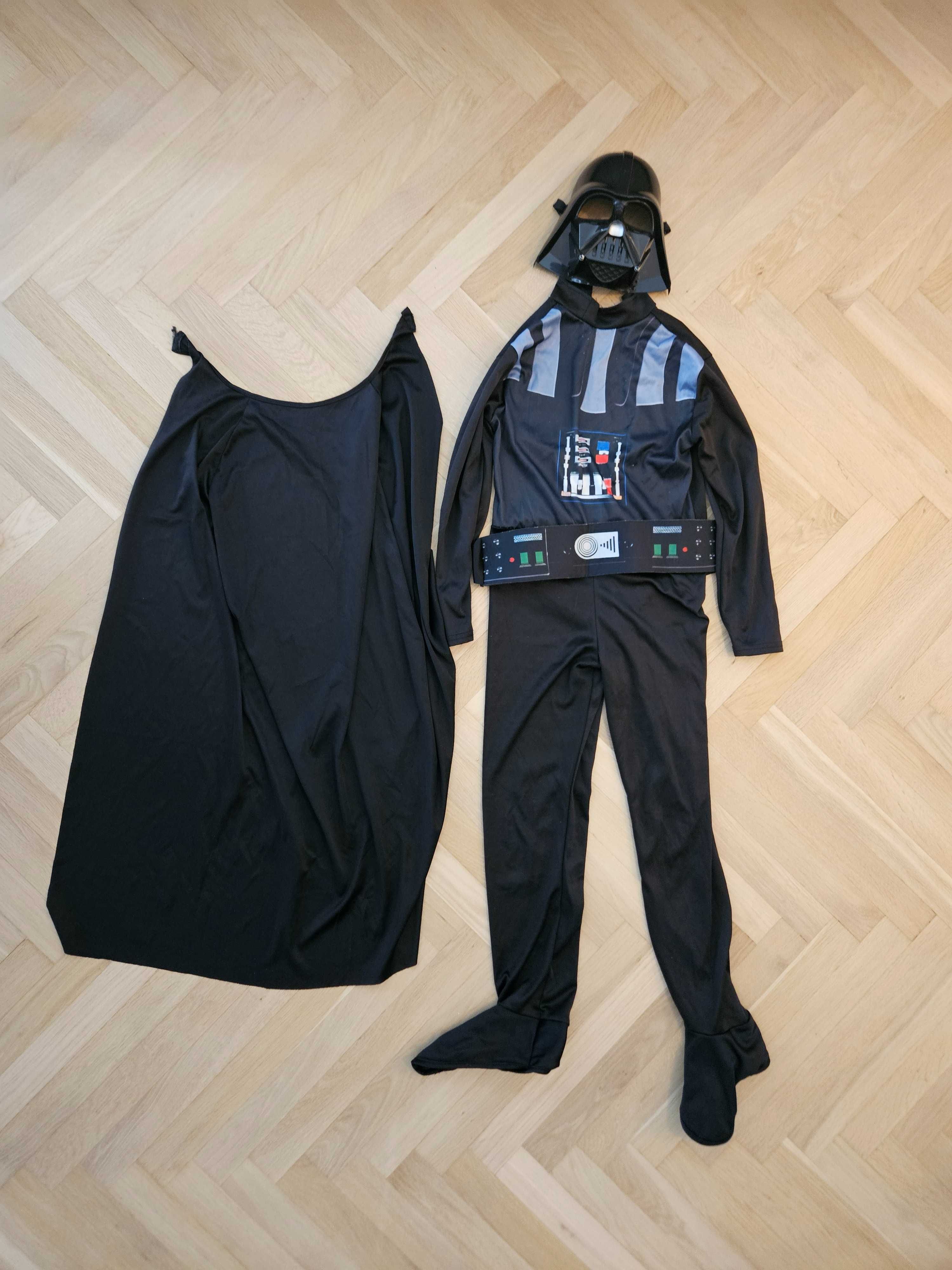 strój kostium przebranie na bal lord vader star wars 8-9 lat z maską!
