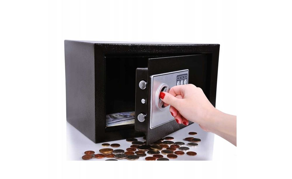 domowy sejf kasetka na zamek elektroniczny szyfr klucz kod pancerna xl