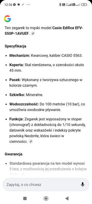 Casio Edifice EFV-550P-1AVUEF