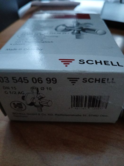 Zawór kątowy kombinowany Schell Comfort 1/2-3/8-3/4 z ASAG