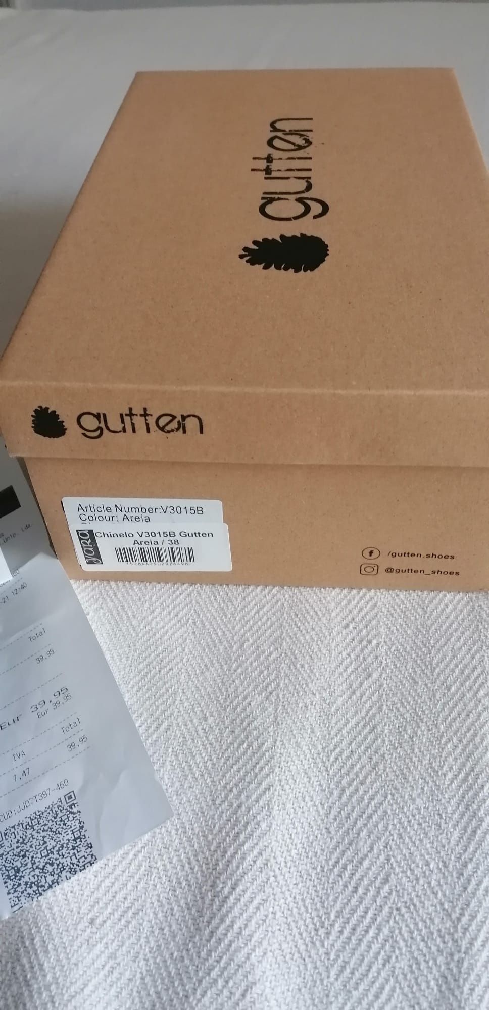 Chinelos Gutten, tam.38, cor toupe, plataforma, novos