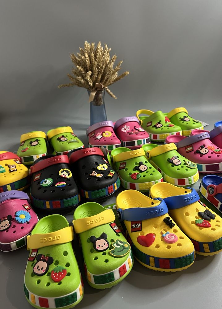 Крокси дитячі crocs lego clog шлепки детские кроксы  шльопанці взуття