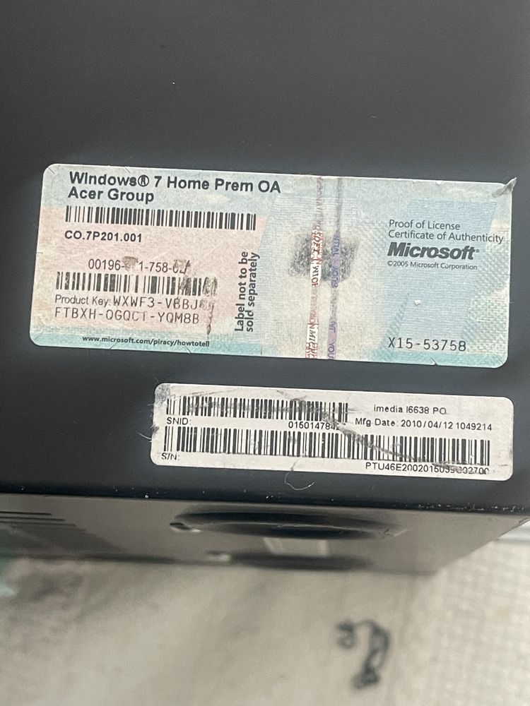 Computador packcard para pecas,ver texto
