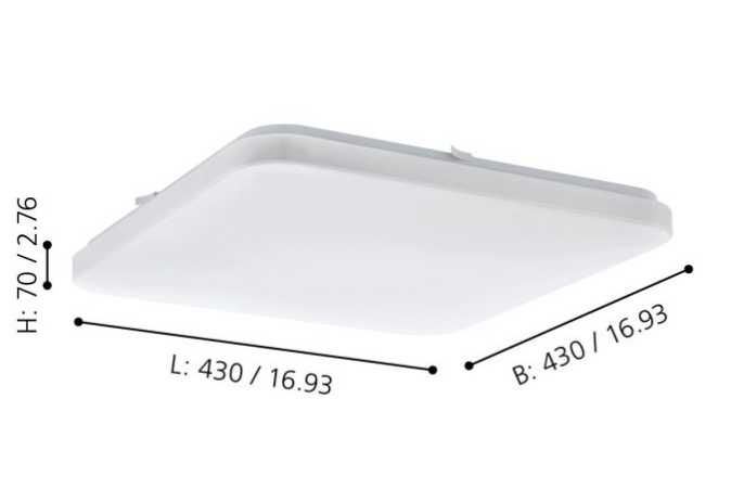 Plafon kwadratowy EGLO 97876 LED Frania-s 43x43cm