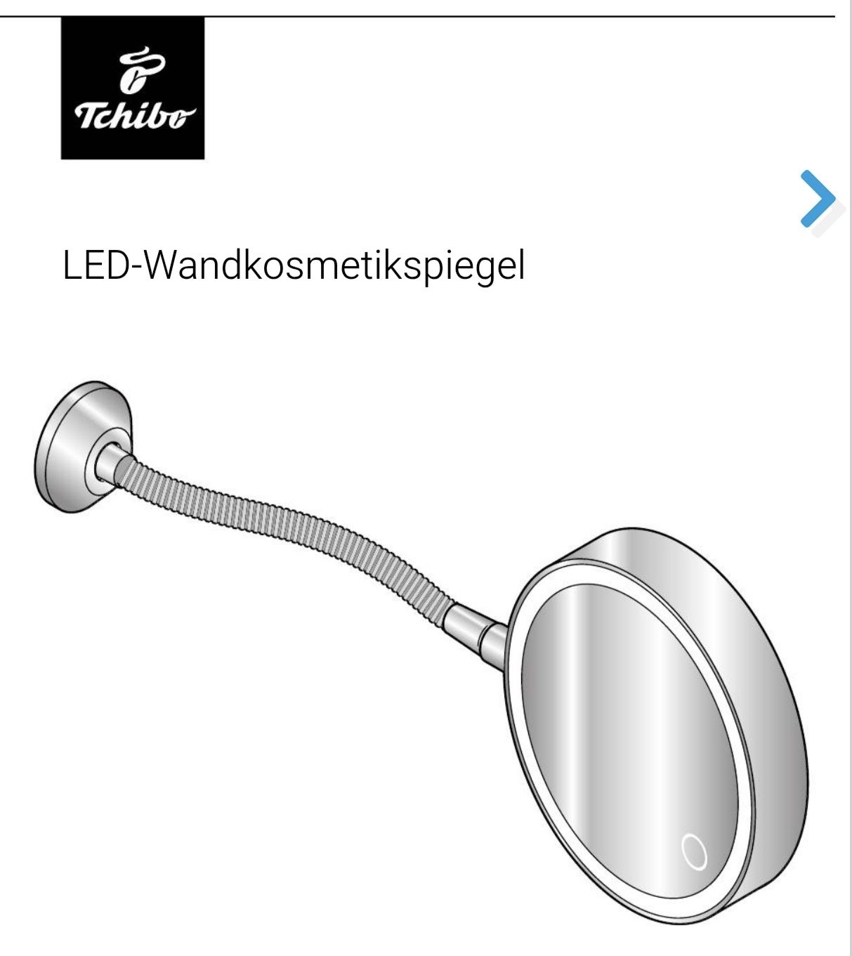Lusterko Led Tchibo z podświetleniem akumulatorem, dwustronne, powięks
