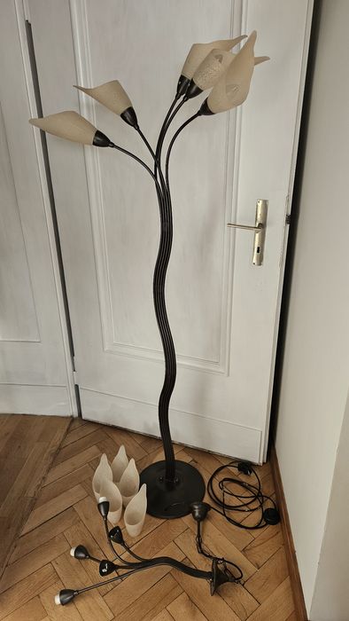 Lampa stojąca kalia pięcioramienna