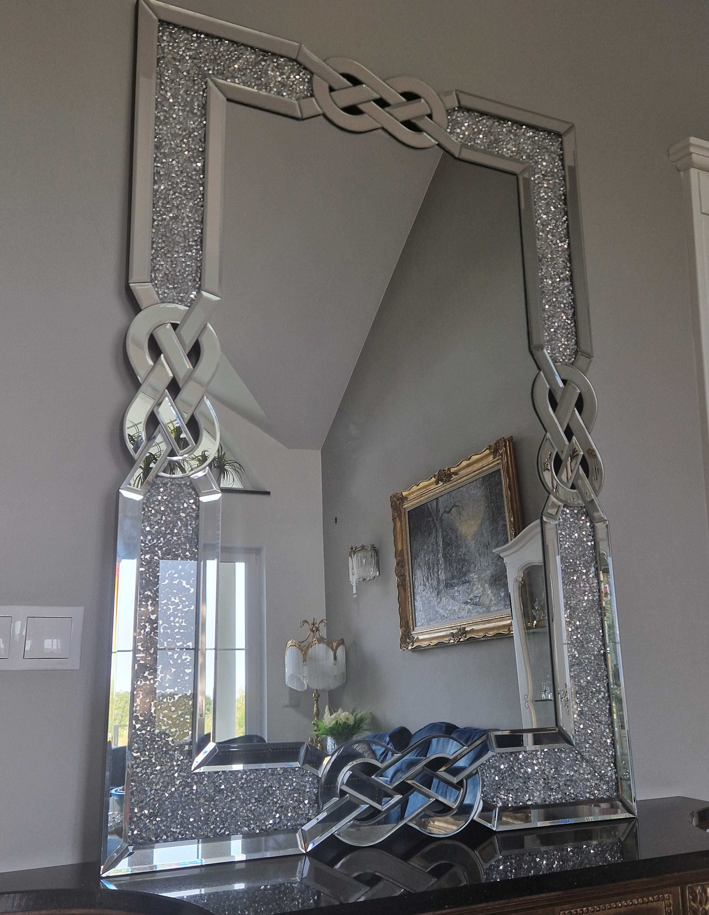 Lustro glamour 60x80 cm kryształowe crush diamond