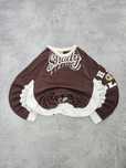 Piękna brązowa bluza crewneck big logo spellout rap swag unisex L