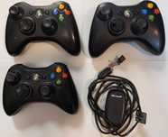 3 pady Xbox 360 + niesprawny odbiornik USB – do naprawy / na części
