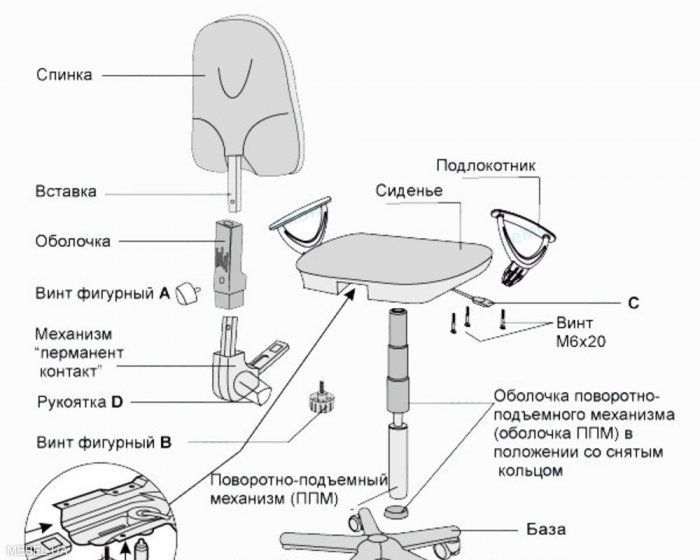 Ремонт компьютерных офисных кресел.