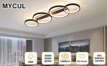 Mycul Lampa Sufitowa Led Smart z pilotem i aplikacja. Biała/Czarna.