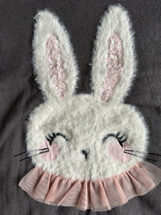 H&M sweterek puszysty krolik poekny 134/140