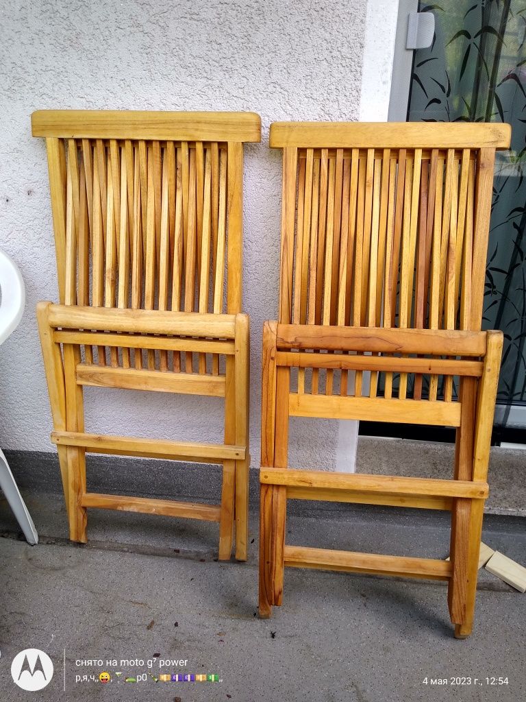 Krzesła ogrodowe teakowe składane teak
