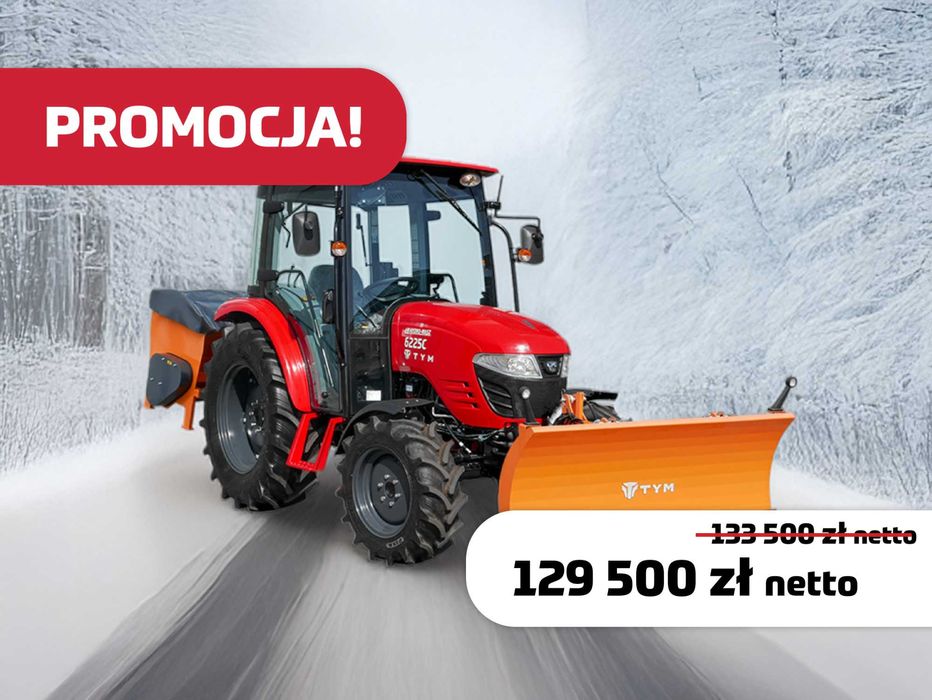 Ciągnik komunalny z pługiem i posypywarką TYM 6225C [59 KM] PROMOCJA!