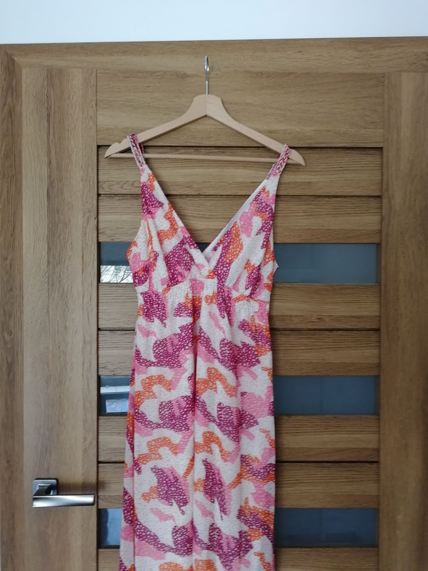 Vero moda letnia sukienka długa maxi S kolorowa na ramiączkach